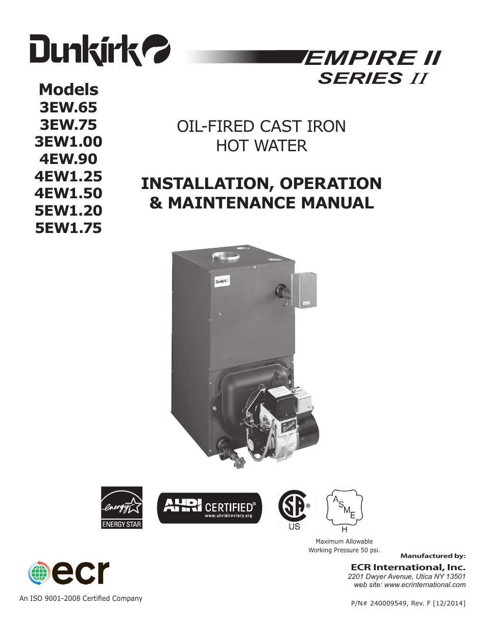 Dunkirk EW Empire II Series II User Manual | 32 pages