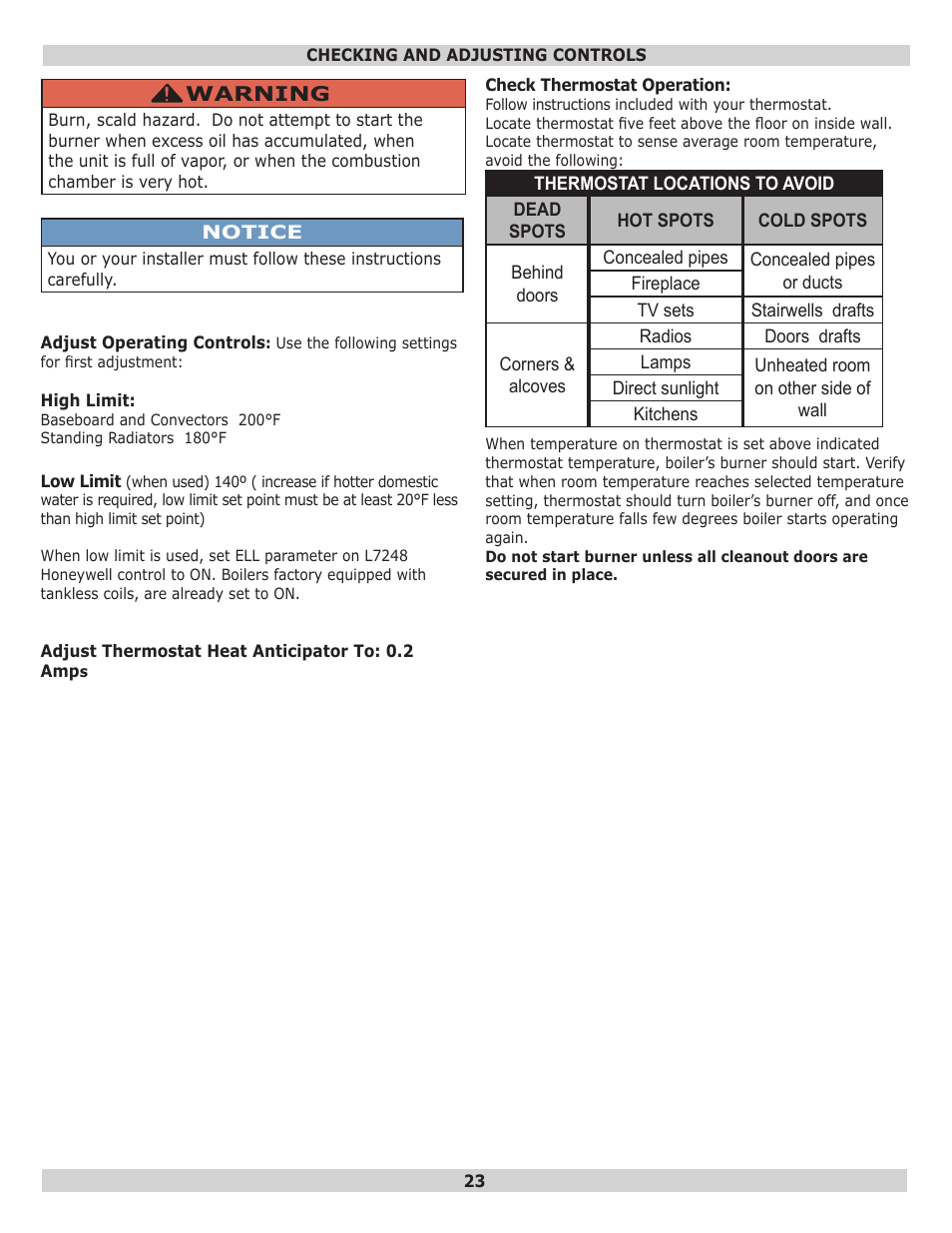 Dunkirk EW Empire II Series II User Manual | Page 23 / 32