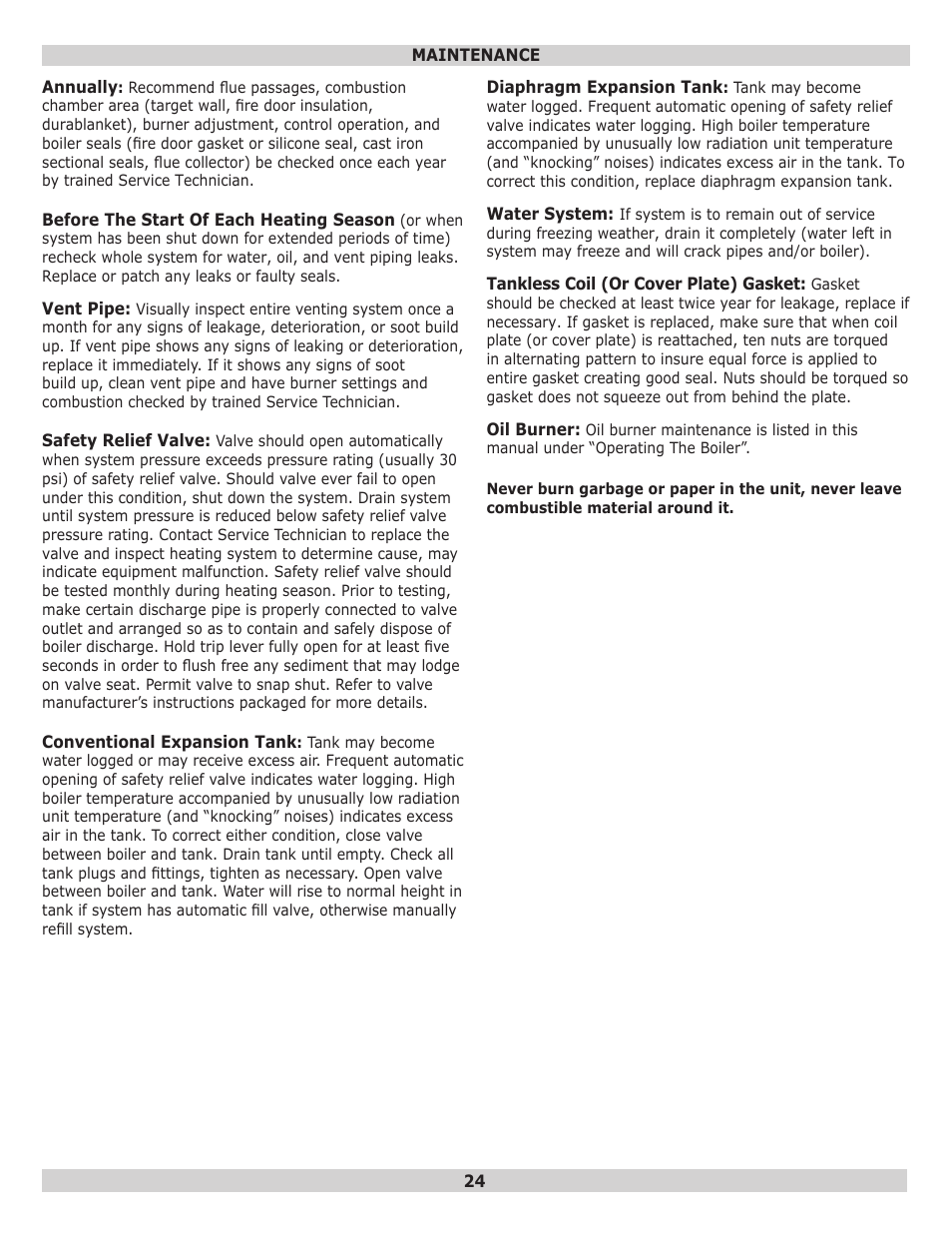 Dunkirk EW Empire II Series II User Manual | Page 24 / 32