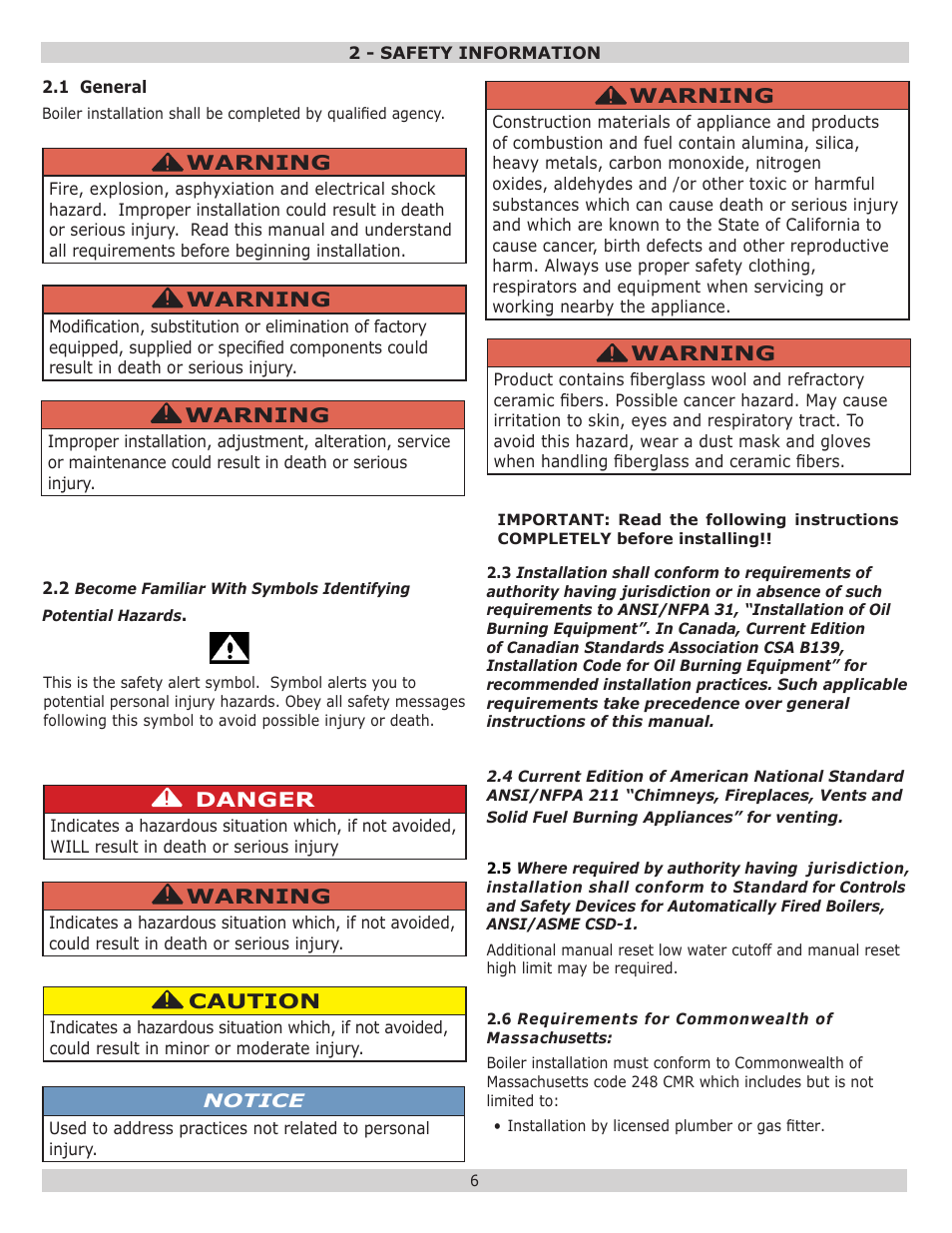 Dunkirk Excelsior EXB Series User Manual | Page 6 / 64