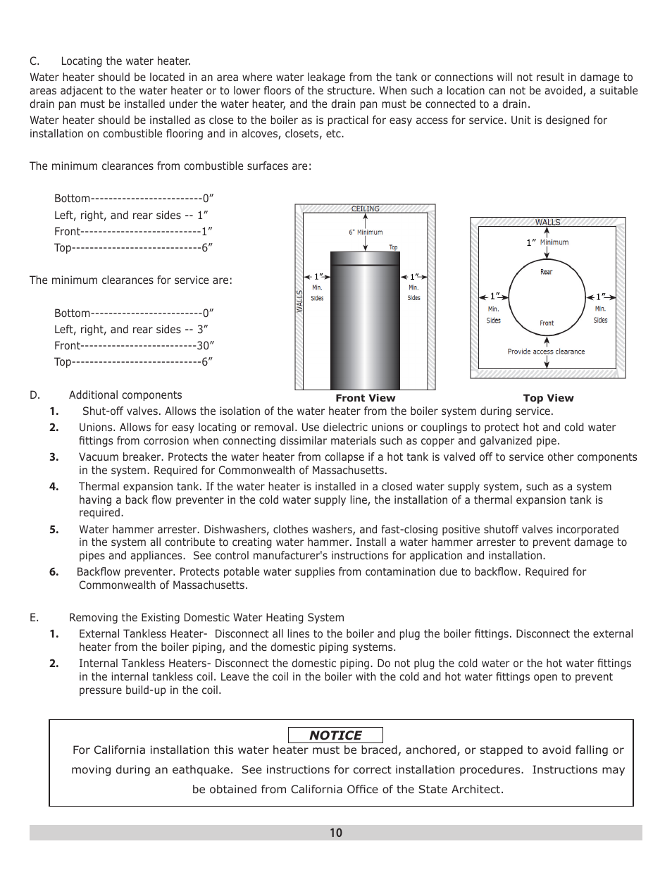 Dunkirk H2OI Single Coil Stainless Steel Indirect Water Heaters User Manual | Page 10 / 28