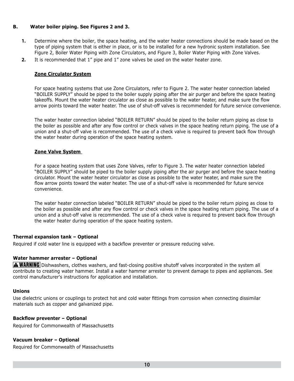 Dunkirk H2OI Stainless Steel Dual Coil Solar Water Heaters User Manual | Page 10 / 24