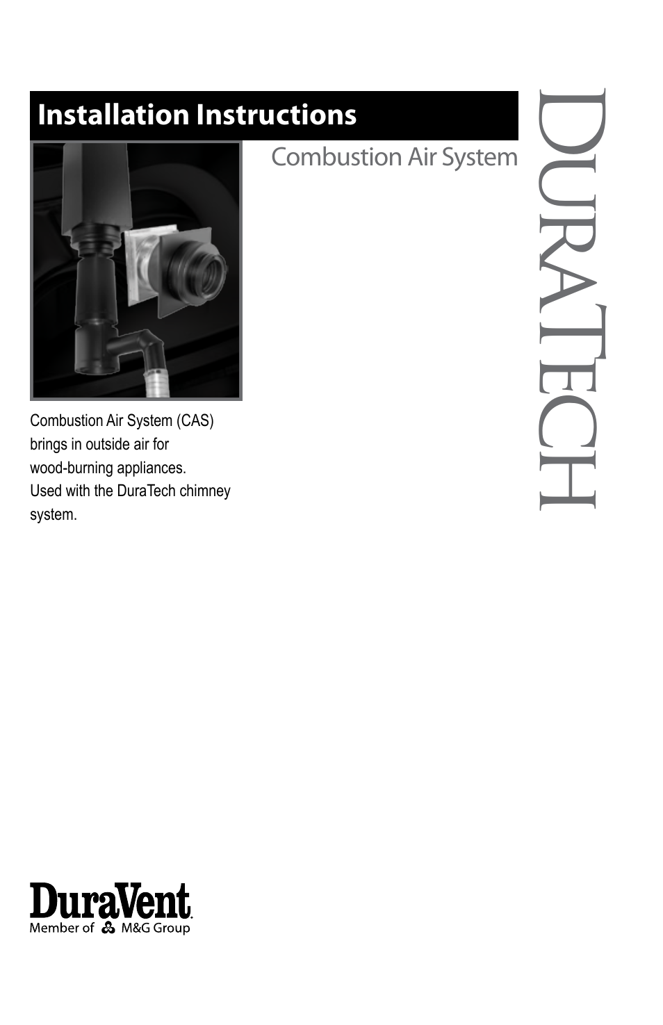 DuraVent Combustion Air Systems for DuraTech User Manual | 12 pages