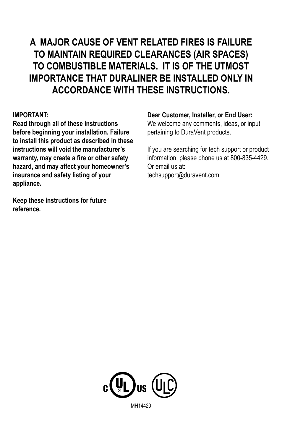 DuraVent DuraLiner Installation User Manual | Page 2 / 16