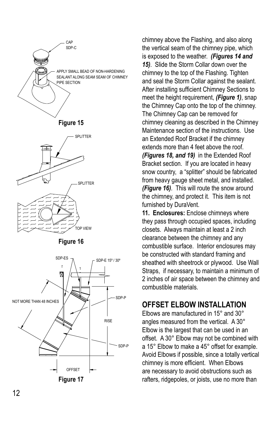 Offset elbow installation | DuraVent DuraPlus Installation User Manual | Page 12 / 24