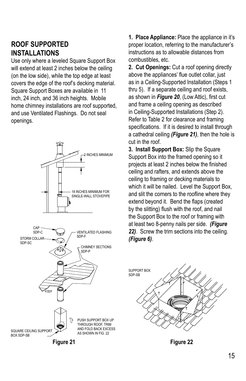 15 roof supported installations | DuraVent DuraPlus Installation User Manual | Page 15 / 24