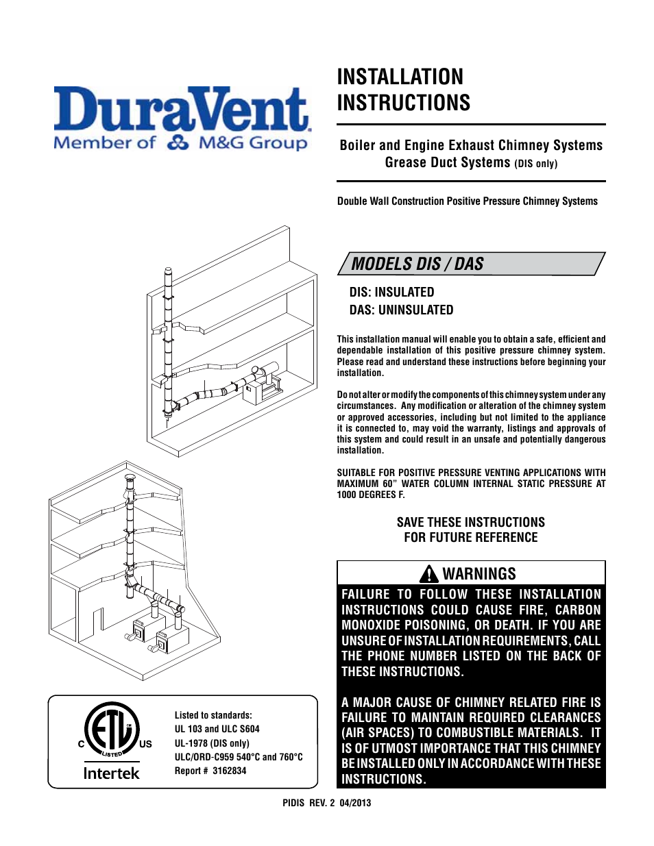DuraVent DuraStack Installation User Manual | 32 pages