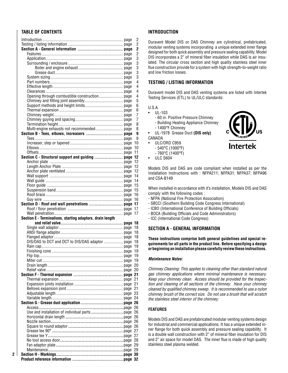 DuraVent DuraStack Installation User Manual | Page 2 / 32