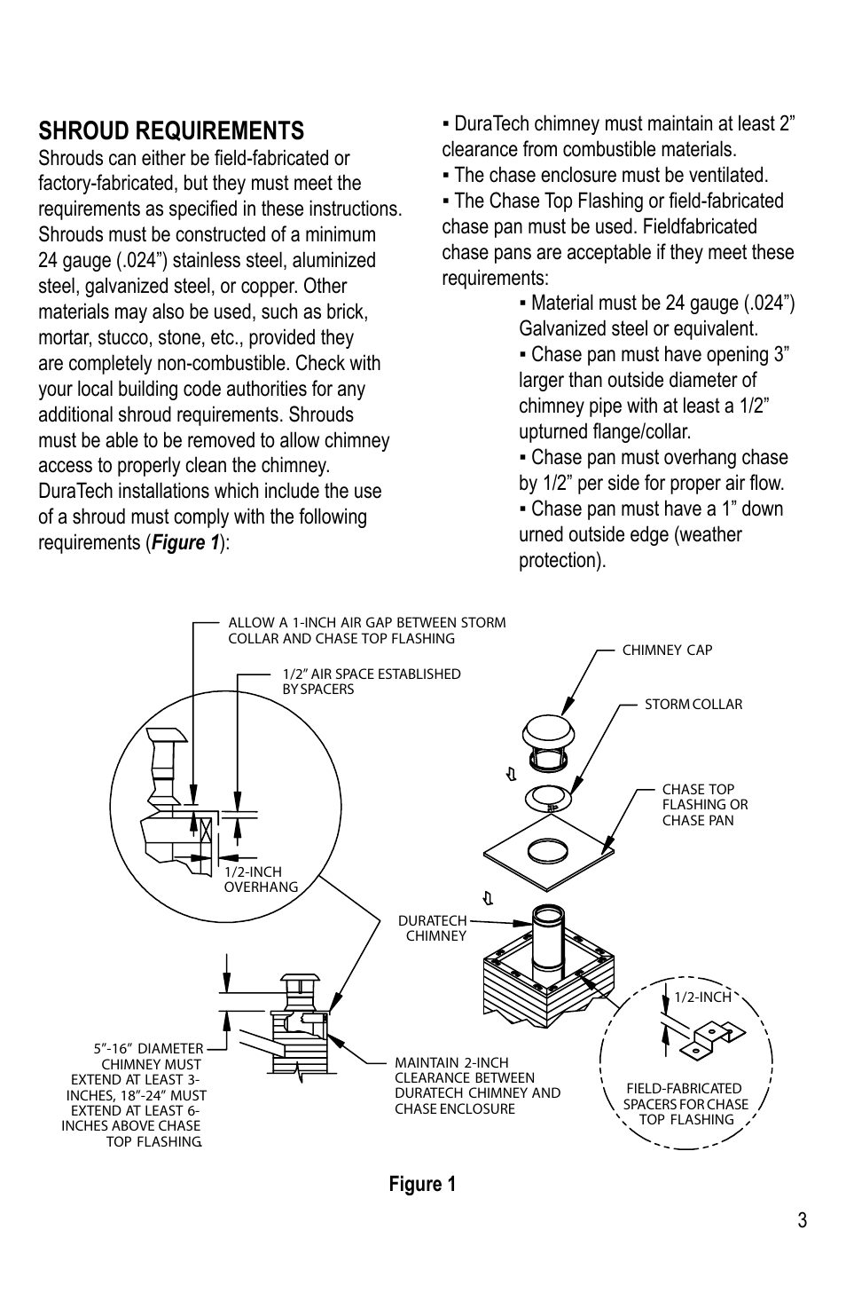 Shroud requirements | DuraVent DuraTech Shroud User Manual | Page 3 / 8