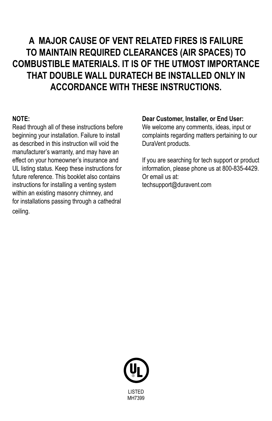 DuraVent DuraTech 5-8 User Manual | Page 2 / 24