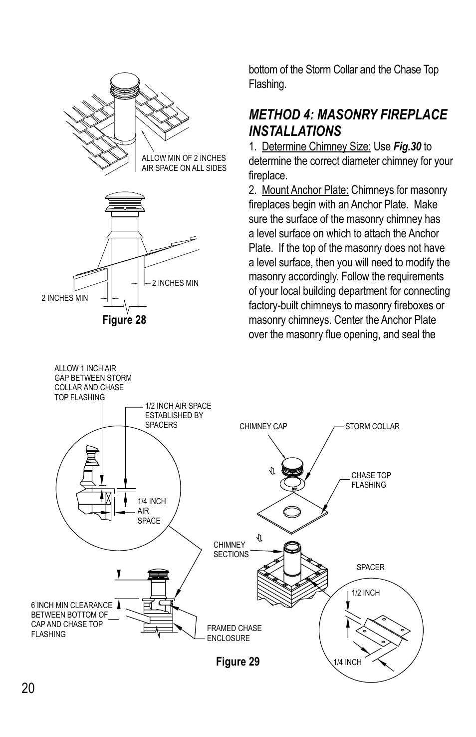 Method 4: masonry fireplace installations | DuraVent DuraTech 5-8 User Manual | Page 20 / 24