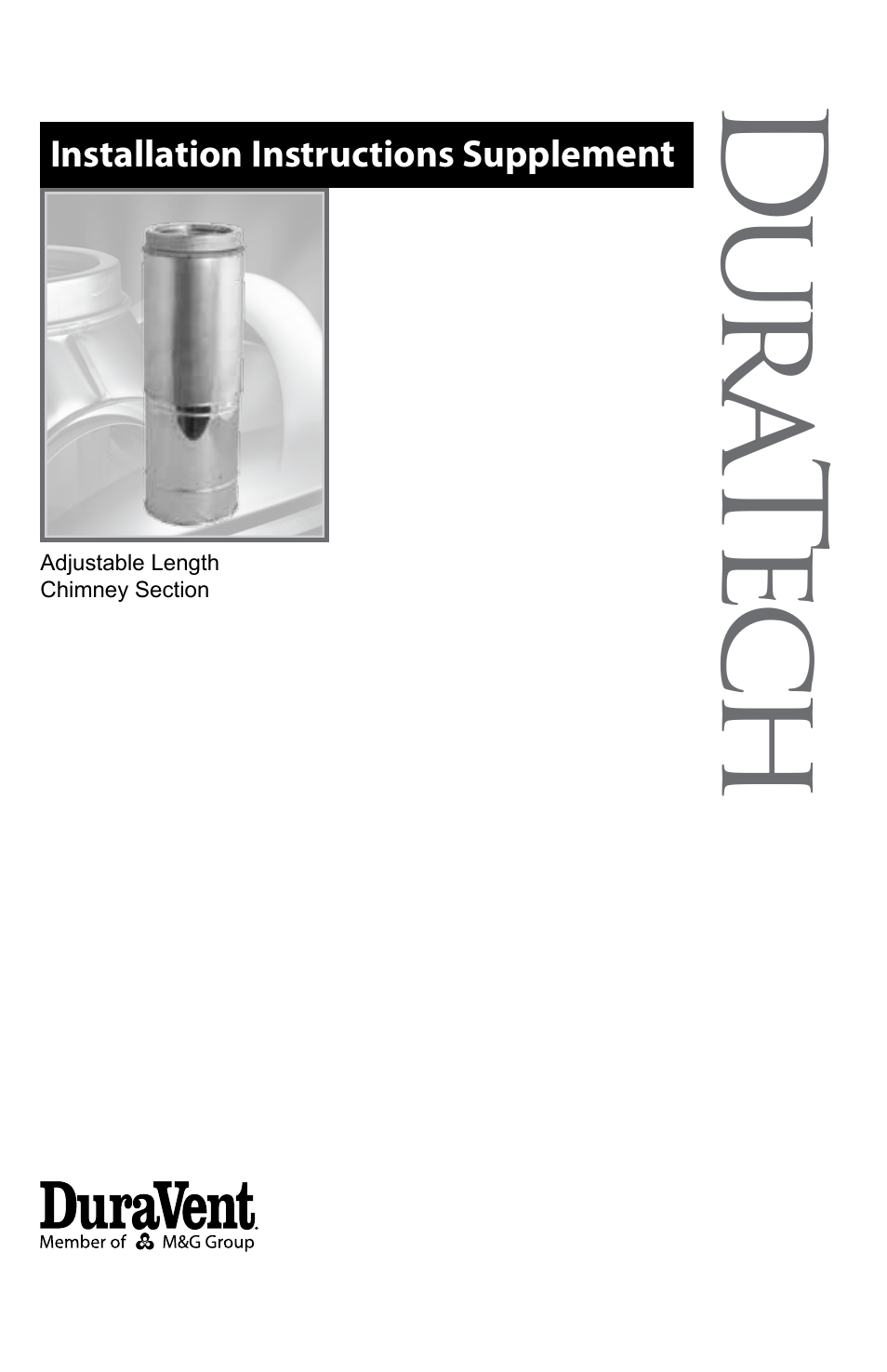 DuraVent DuraTech Adjustable Length User Manual | 4 pages