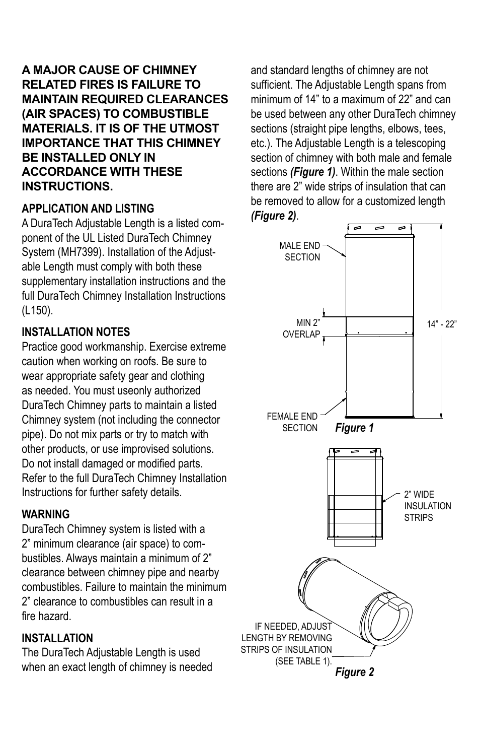 DuraVent DuraTech Adjustable Length User Manual | Page 2 / 4