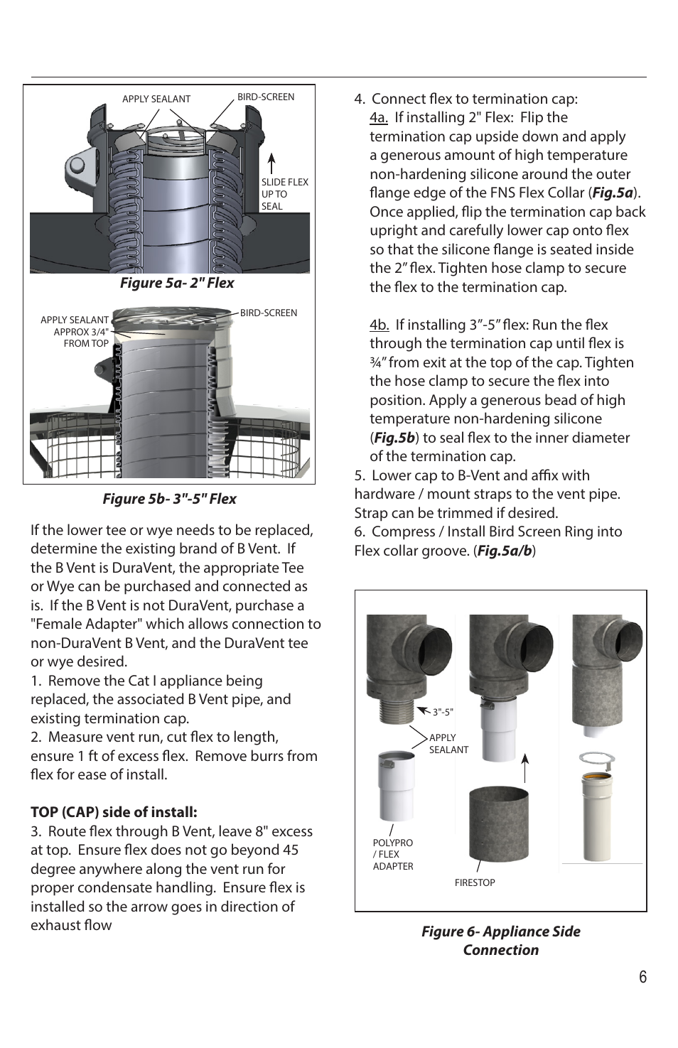 Figure 6- appliance side connection | DuraVent FasNSeal 8090 Installation User Manual | Page 6 / 8