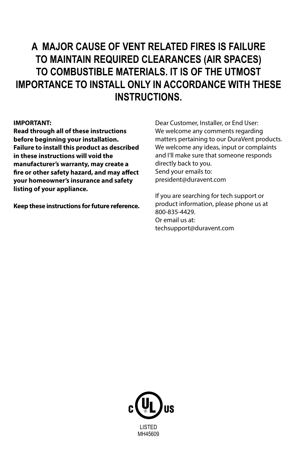 DuraVent Ovalizing Flexible Liners User Manual | Page 2 / 8