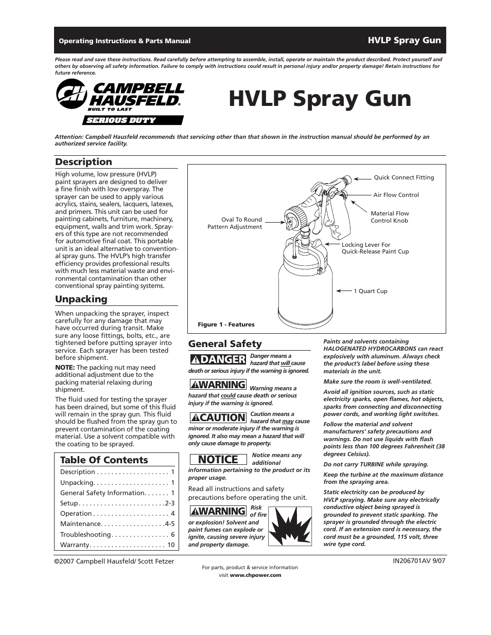 Campbell Hausfeld HVLP User Manual | 40 pages