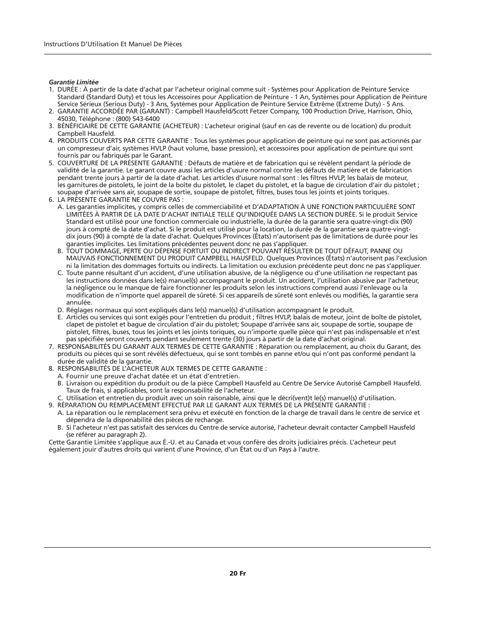 Campbell Hausfeld HVLP User Manual | Page 20 / 40