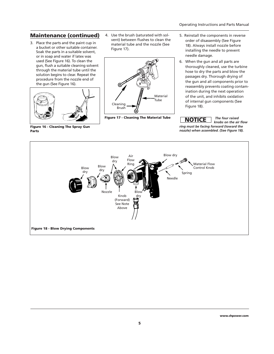 Notice, Maintenance (continued) | Campbell Hausfeld HVLP User Manual | Page 5 / 40