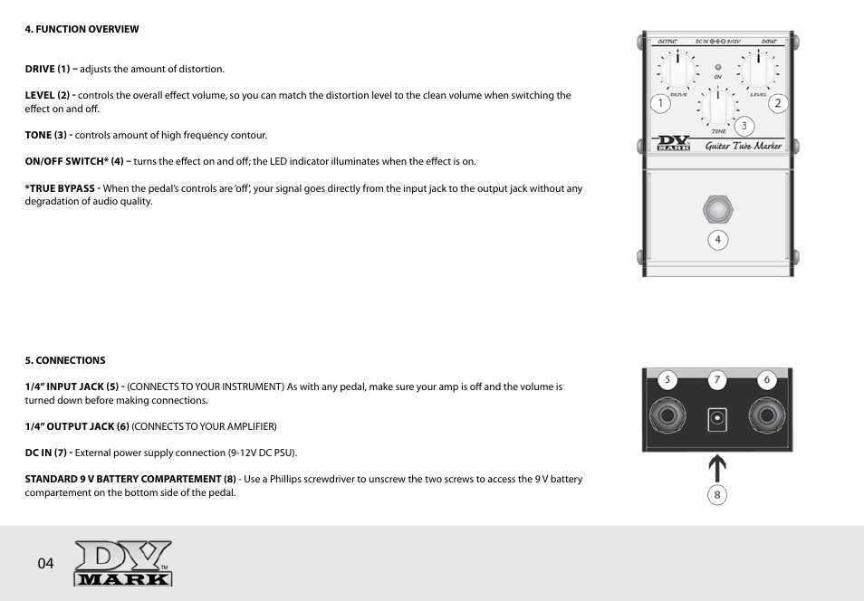Dv Mark GUITAR TUBE MARKER User Manual | Page 4 / 8