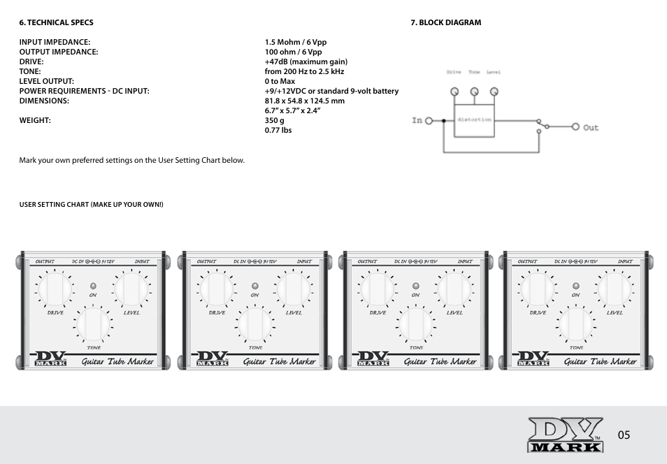 Dv Mark GUITAR TUBE MARKER User Manual | Page 7 / 8