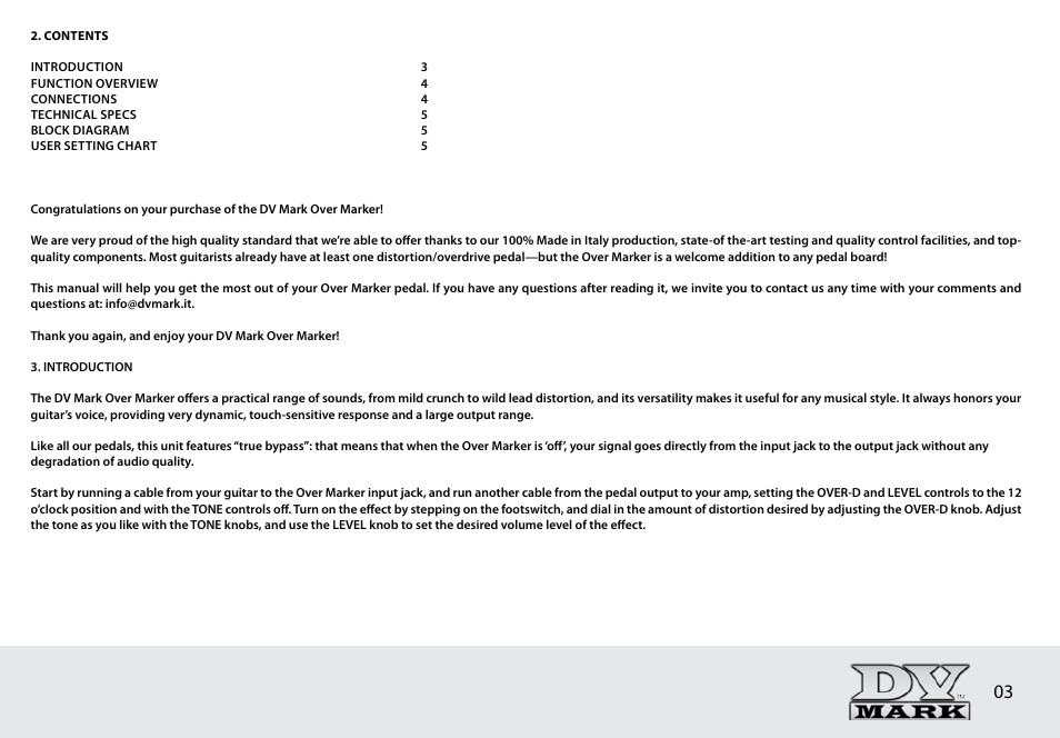 Dv Mark OVER MARKER User Manual | Page 3 / 8