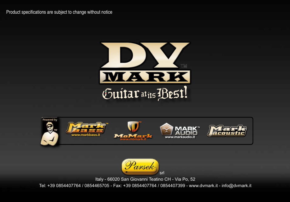 Dv Mark GALILEO 15 User Manual | Page 12 / 12