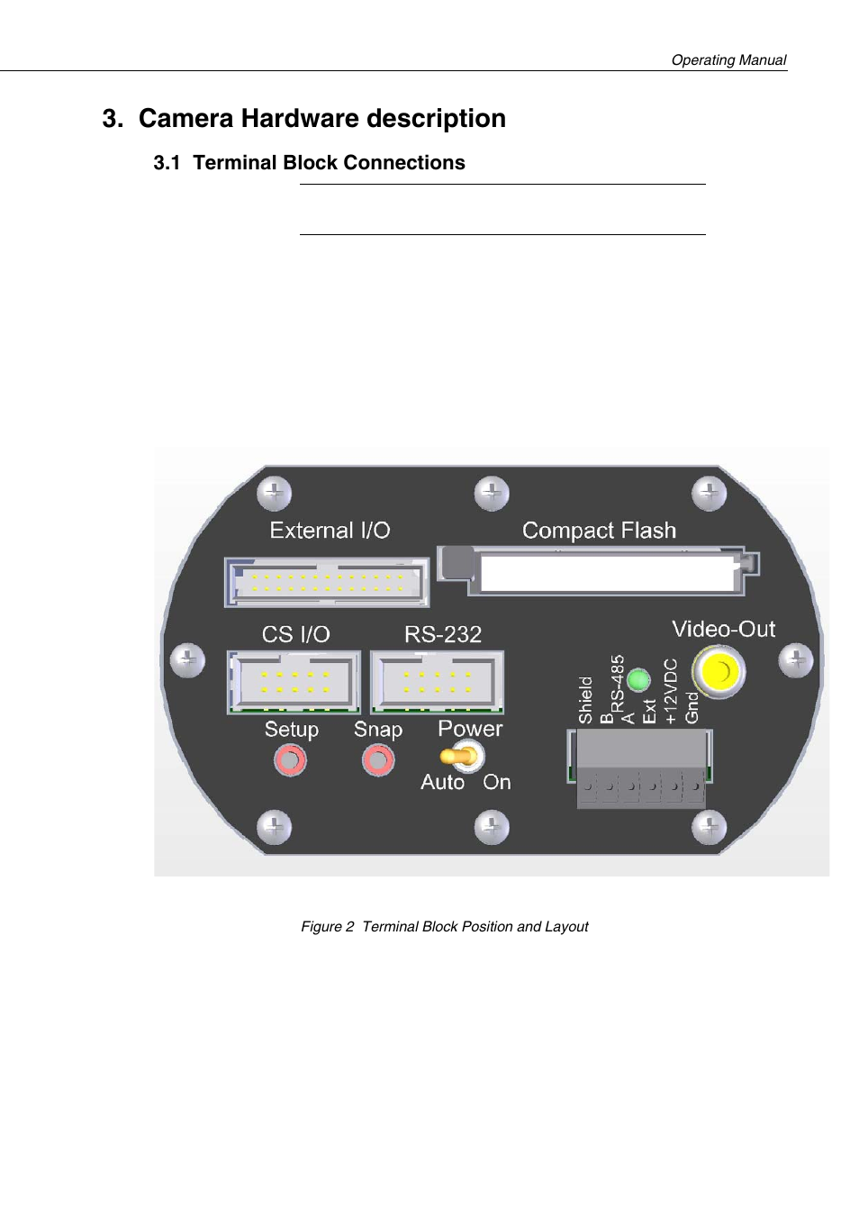 Camera hardware description, 1 terminal block connections | Campbell Hausfeld CC640 User Manual | Page 13 / 58