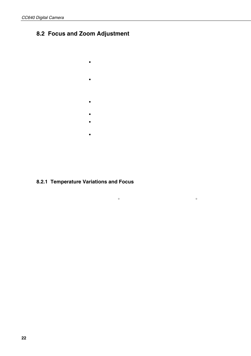 2 focus and zoom adjustment, 1 temperature variations and focus | Campbell Hausfeld CC640 User Manual | Page 30 / 58