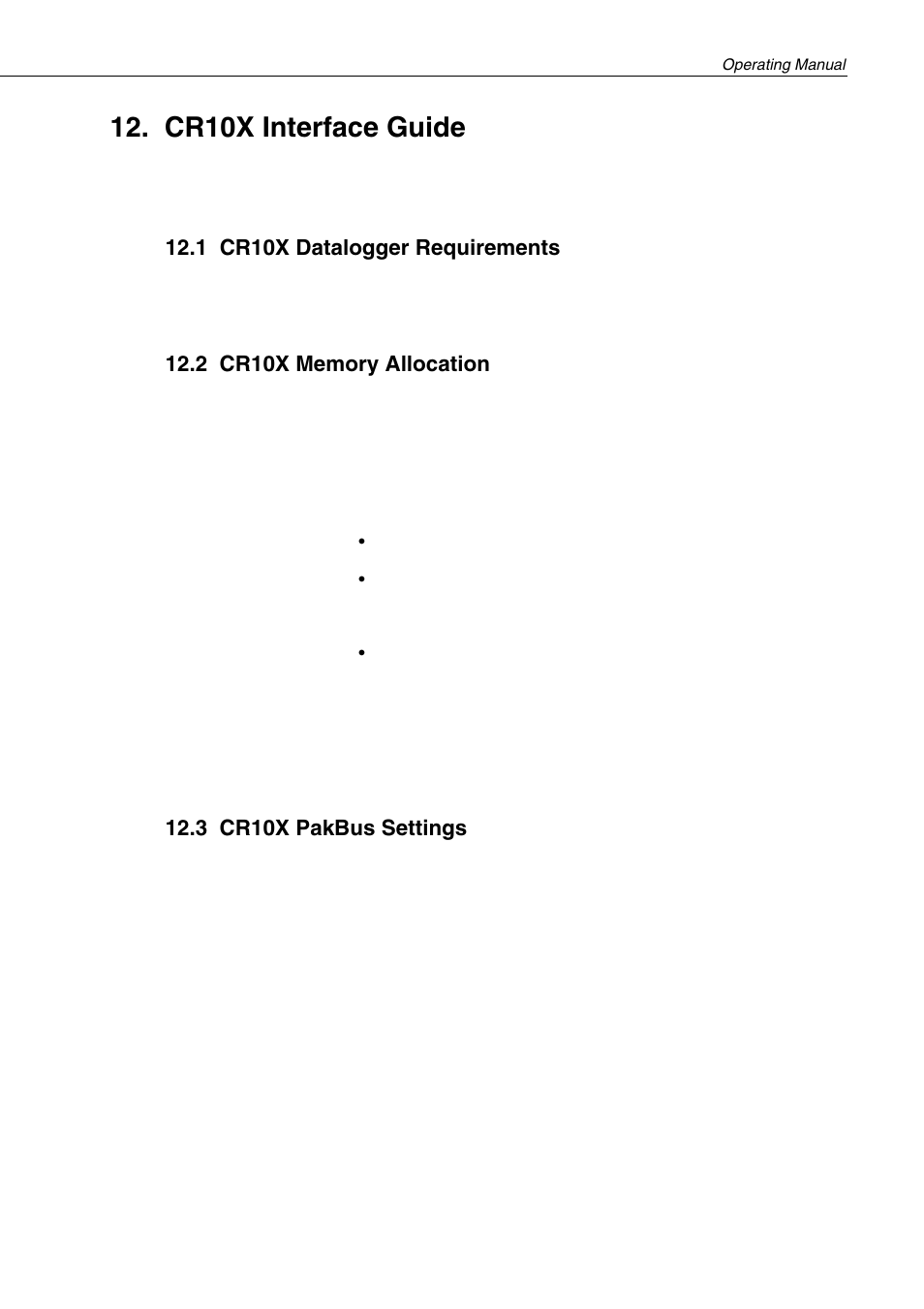 Cr10x interface guide, 1 cr10x datalogger requirements, 2 cr10x memory allocation | 3 cr10x pakbus settings, 3 cr10x pak, 1 cr10x datalogger requirem, Bus settings | Campbell Hausfeld CC640 User Manual | Page 37 / 58