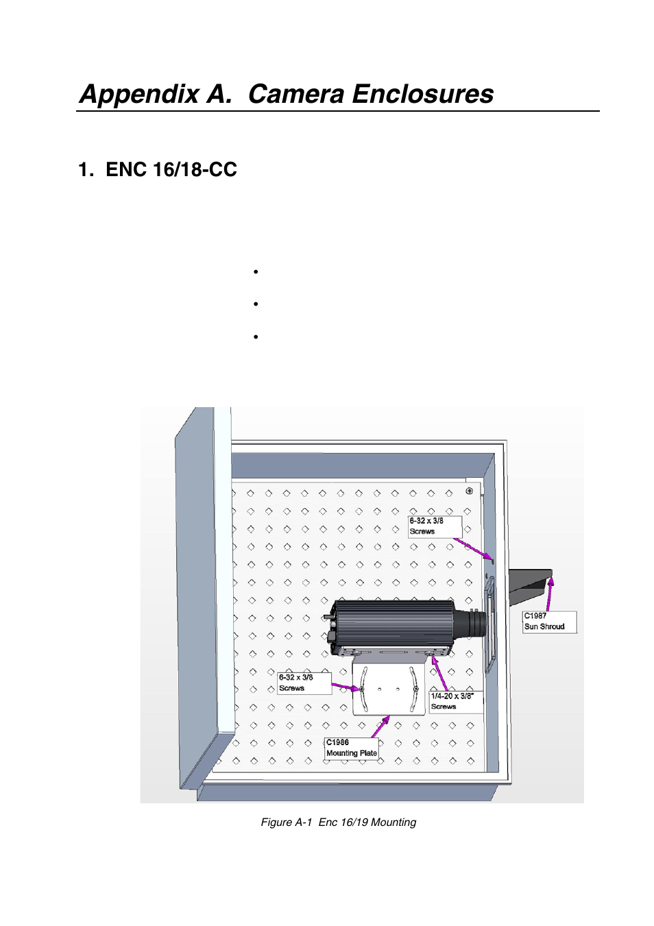 Appx a camera enclosures, Enc 16/18-cc, Appendix a. camera enclosures | Campbell Hausfeld CC640 User Manual | Page 47 / 58