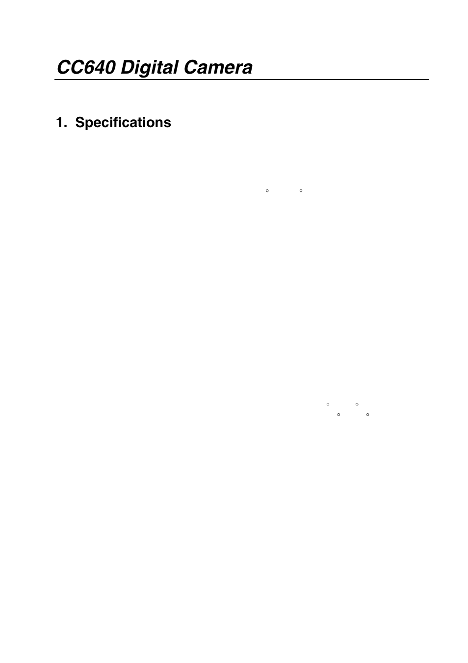 Cc640 digital camera, Specifications | Campbell Hausfeld CC640 User Manual | Page 9 / 58