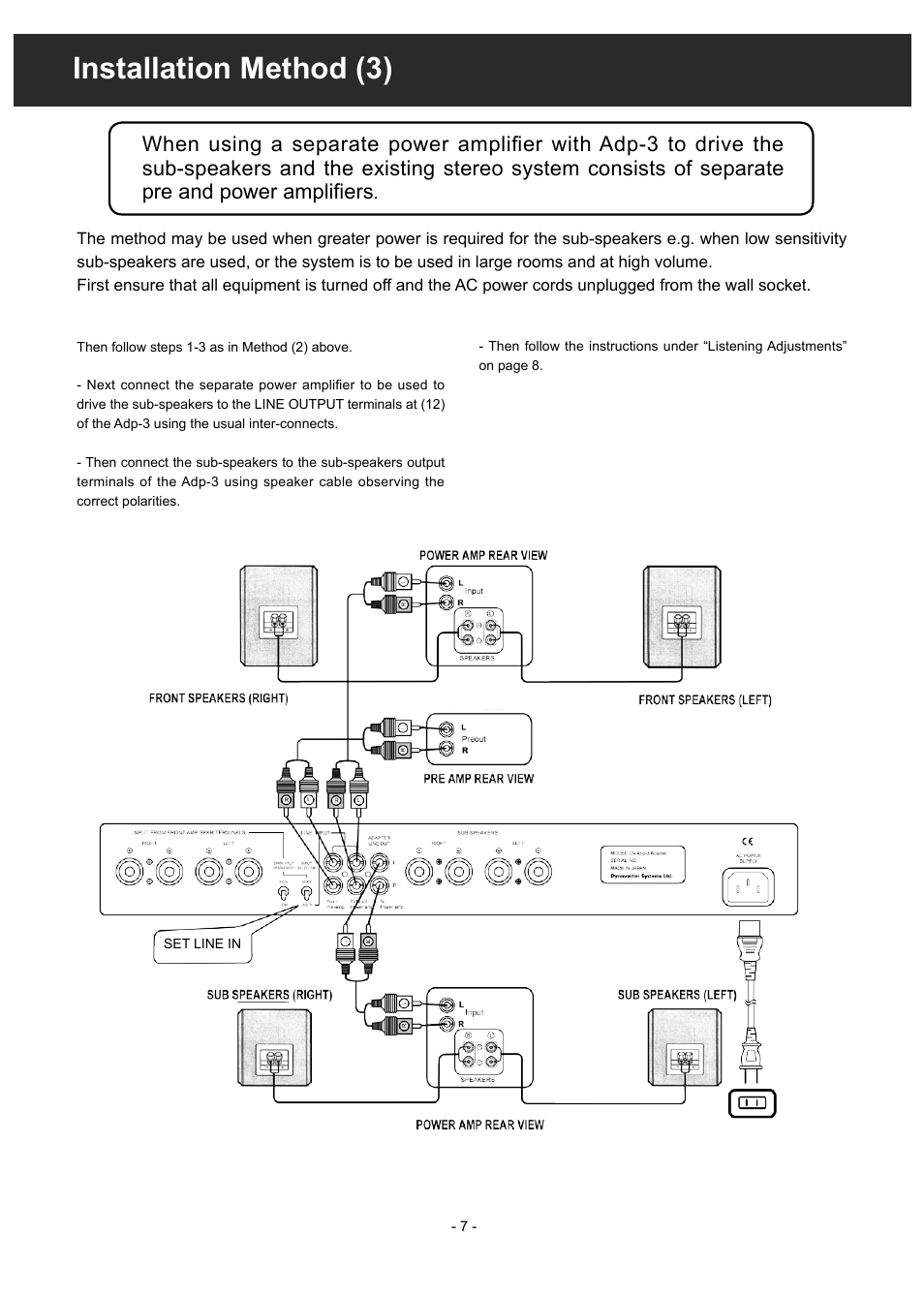 Installation method (3) | Dynavector SuperStereo Adapter Adp3 User Manual | Page 7 / 10