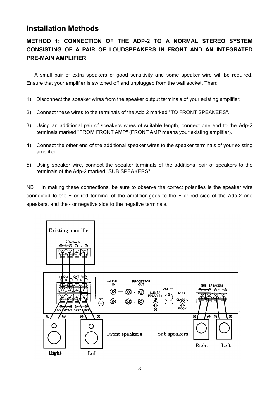 Installation methods | Dynavector SuperStereo Adapter Adp2 User Manual | Page 3 / 8