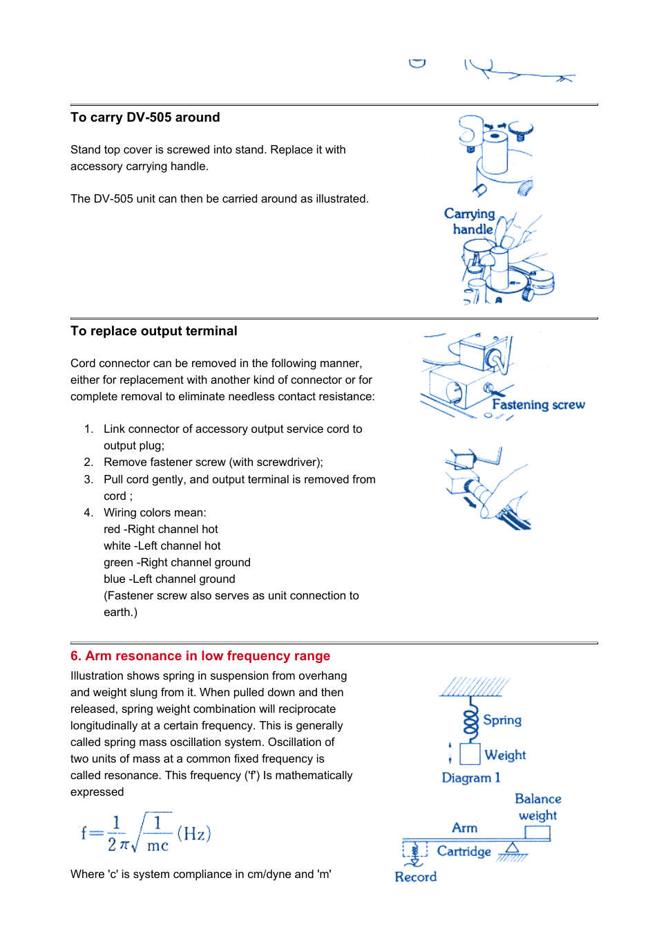 Dynavector DV 505 tonearm User Manual | Page 6 / 8