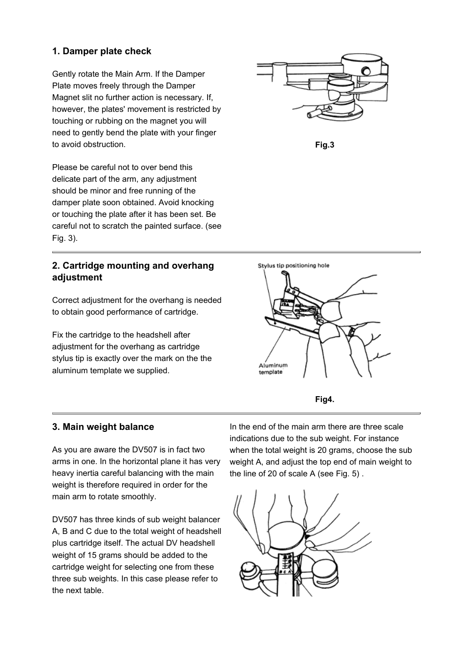 Dynavector DV 507 tonearm User Manual | Page 3 / 5