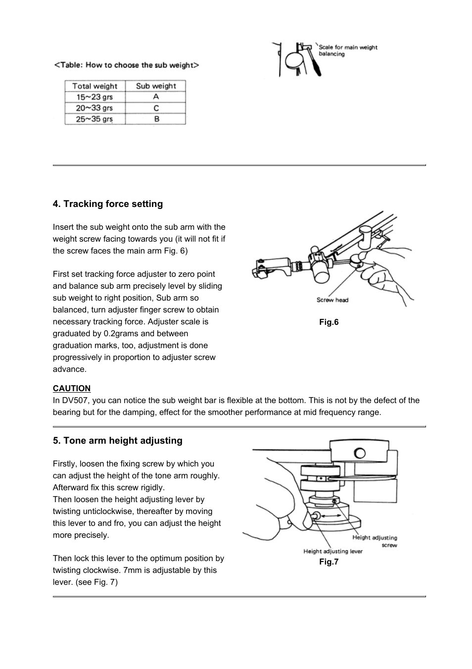 Dynavector DV 507 tonearm User Manual | Page 4 / 5