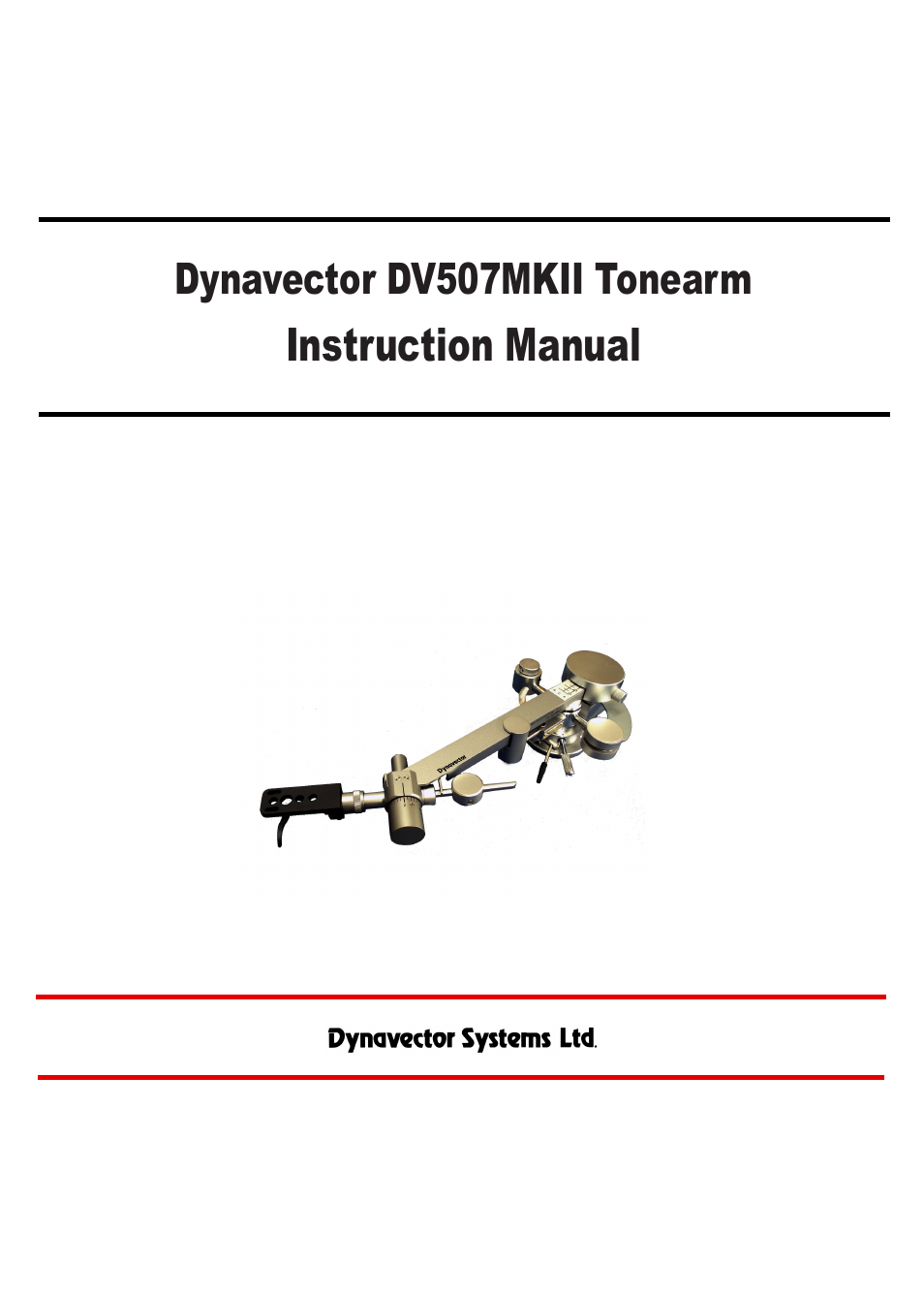 Dynavector DV 507 MKII tonearm User Manual | 12 pages