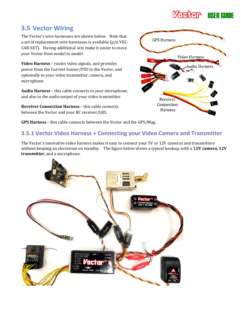 User guide, 5 vector wiring | Eagle Tree Vector User Manual | Page 16 / 91