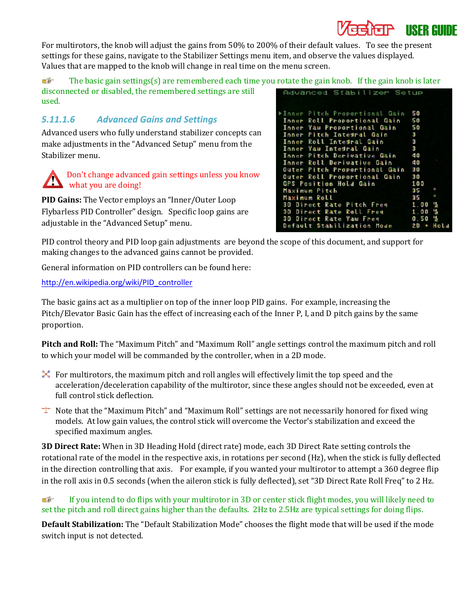 User guide | Eagle Tree Vector User Manual | Page 45 / 91