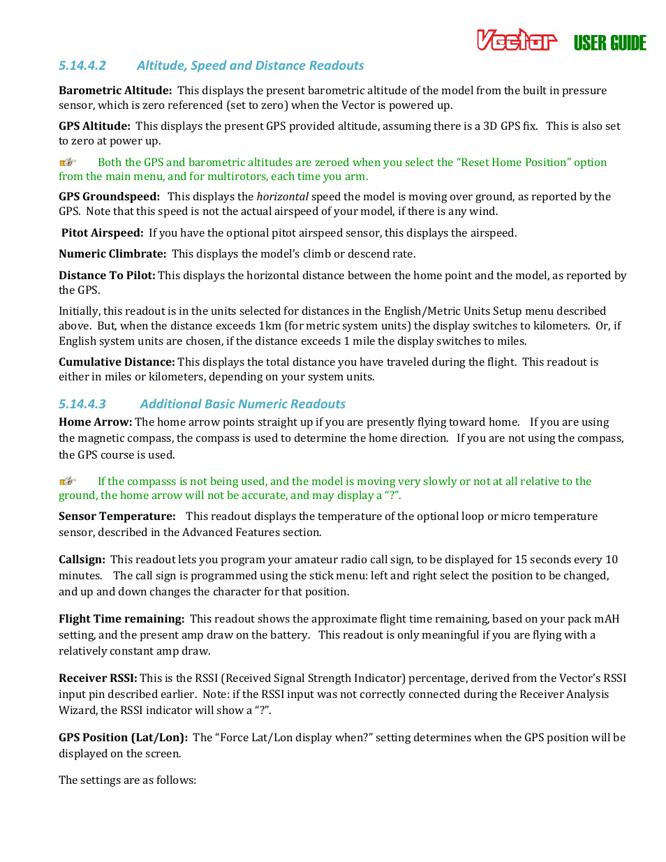 User guide | Eagle Tree Vector User Manual | Page 56 / 91