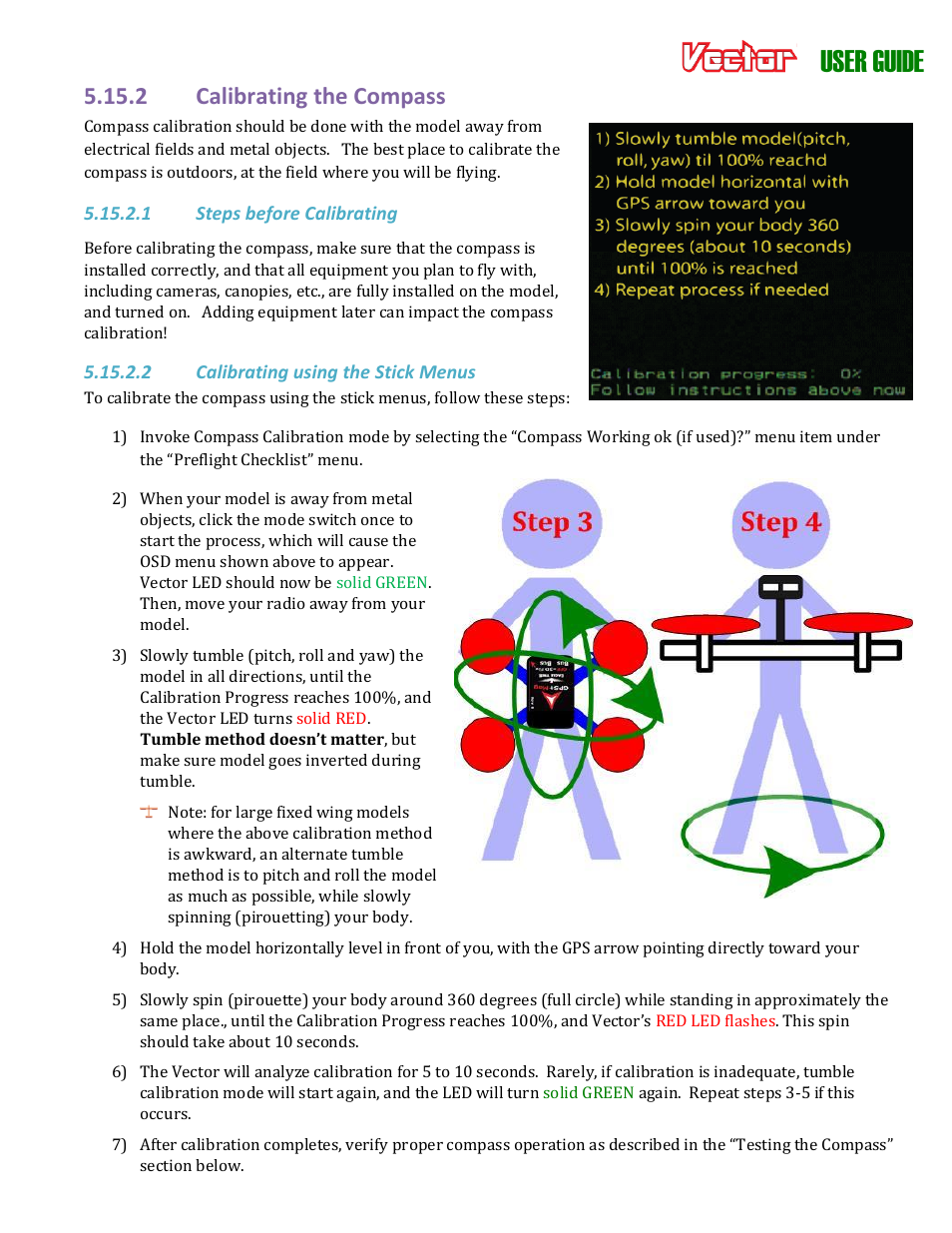 User guide, 2 calibrating the compass | Eagle Tree Vector User Manual | Page 61 / 91