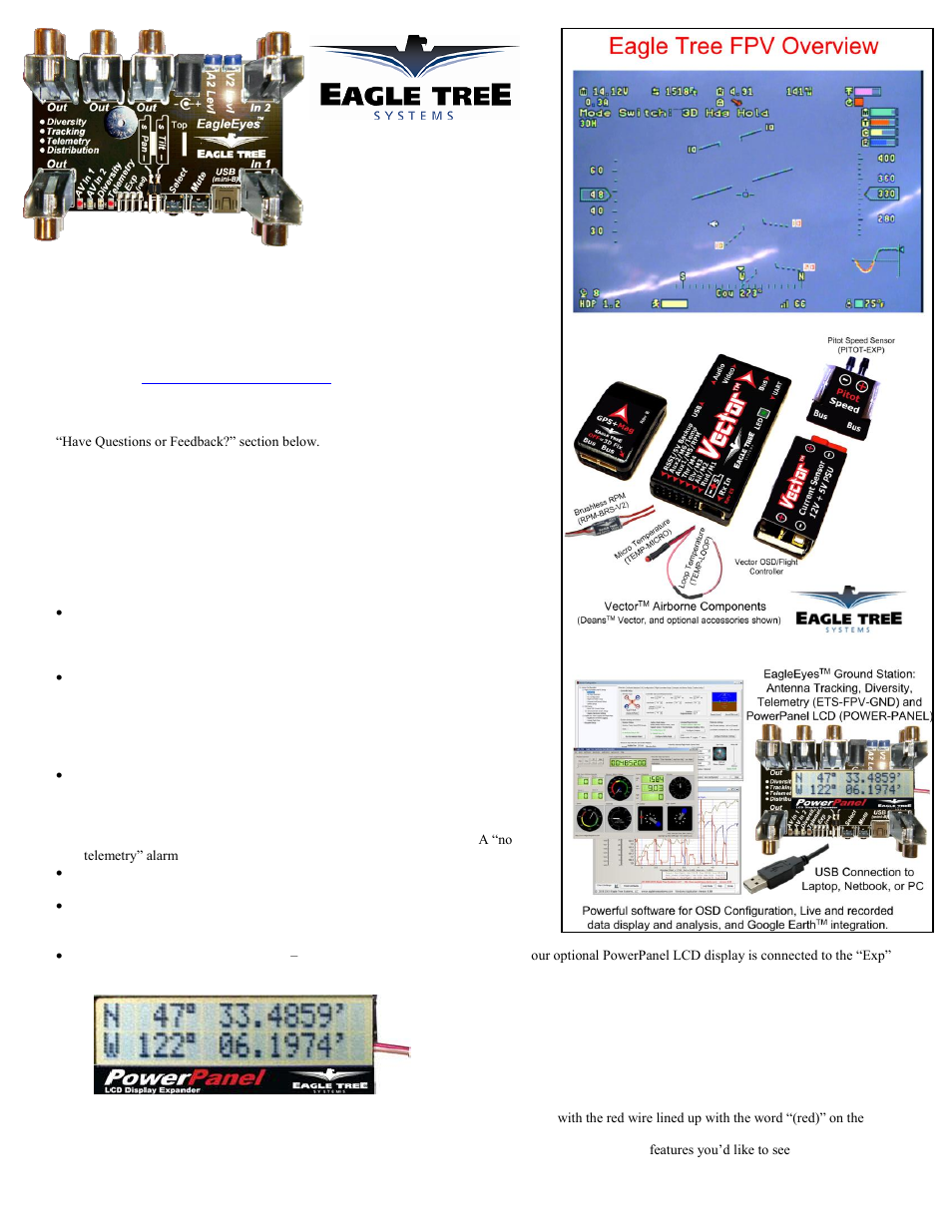 Eagle Tree EagleEyes FPV Station User Manual | 23 pages