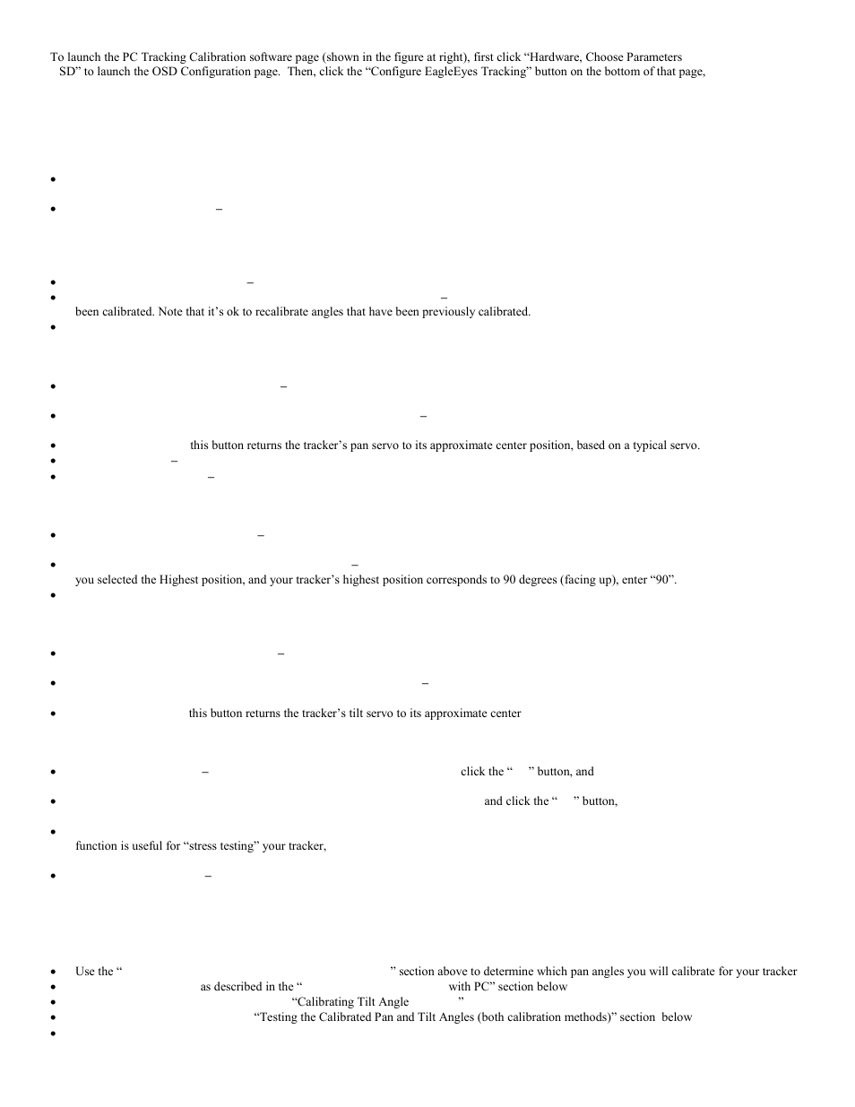 Procedure for calibrating your tracker with the pc, Description of the pc software | Eagle Tree EagleEyes FPV Station User Manual | Page 15 / 23