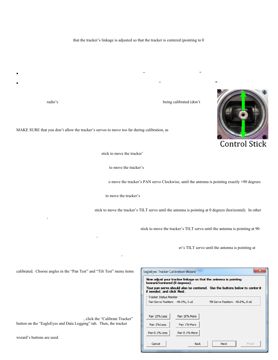 The tracker calibration wizards, Calibrating your tracker using the vector software | Eagle Tree EagleEyes FPV Station User Manual | Page 9 / 23
