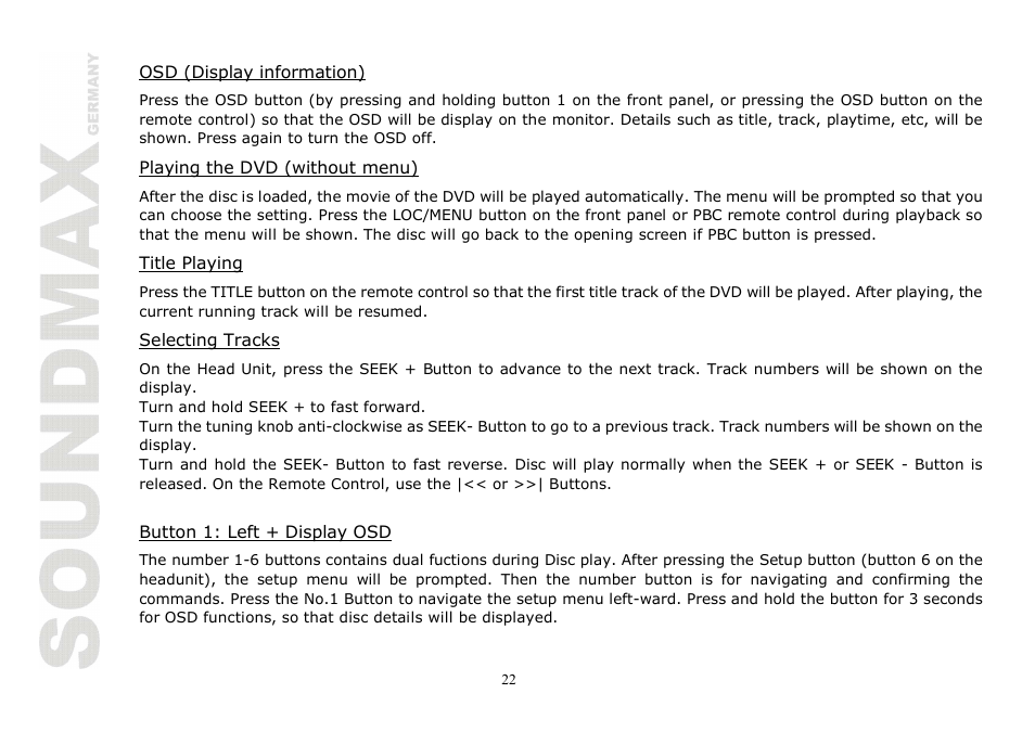 SoundMax SM-CMD2020 User Manual | Page 22 / 81