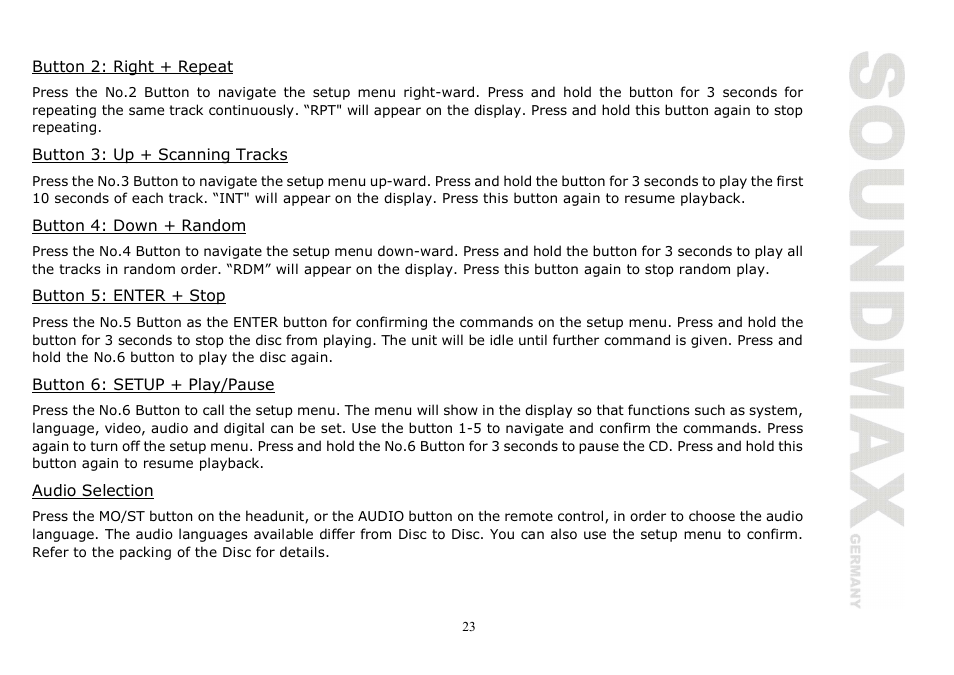 SoundMax SM-CMD2020 User Manual | Page 23 / 81