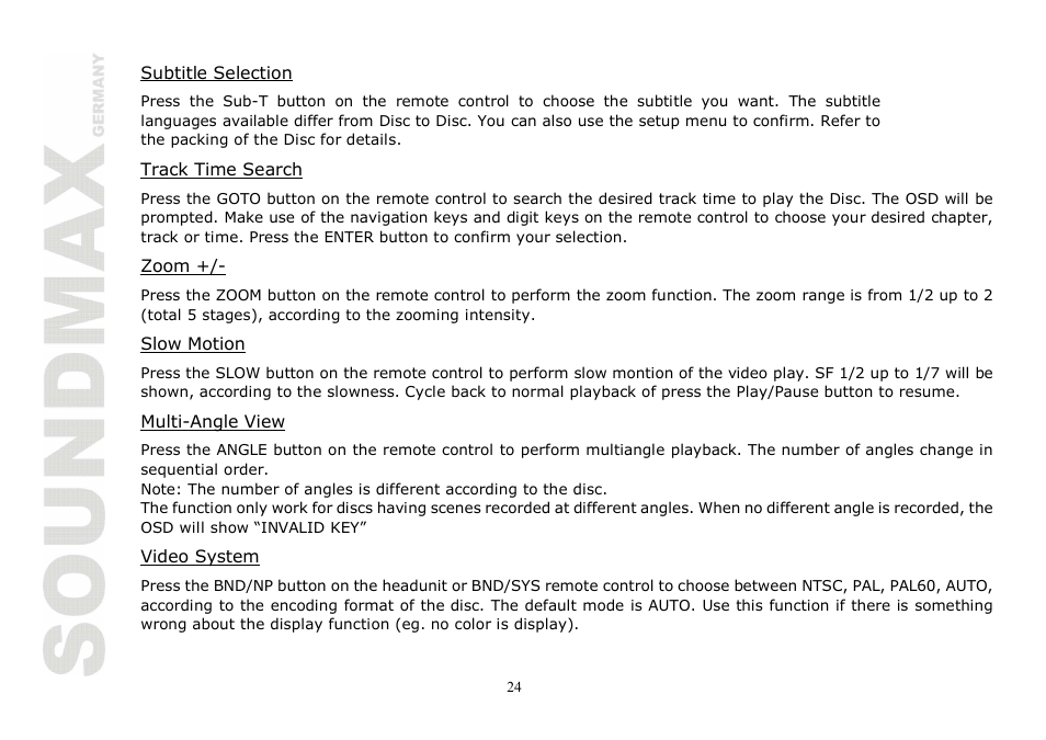 SoundMax SM-CMD2020 User Manual | Page 24 / 81