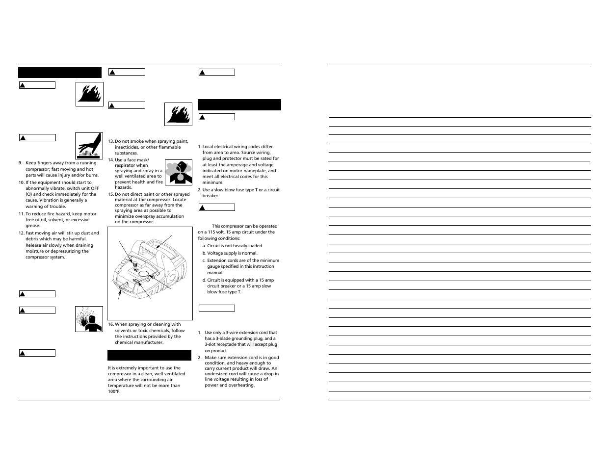 Notice, General safety, Electrical data location | Campbell Hausfeld FP2030 User Manual | Page 2 / 5