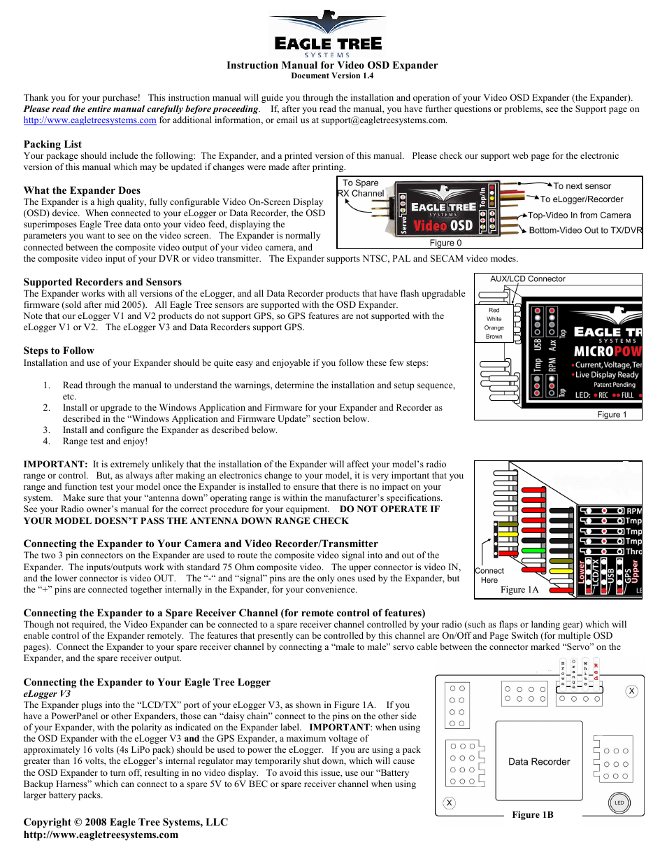 Eagle Tree Text OSD User Manual | 5 pages