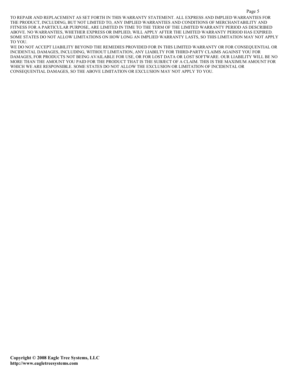 Eagle Tree Text OSD User Manual | Page 5 / 5